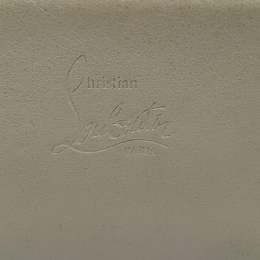 Christian Louboutin Beige & white Stud Embellished Compact Wallet / Cardholder - Picture 3 of 9